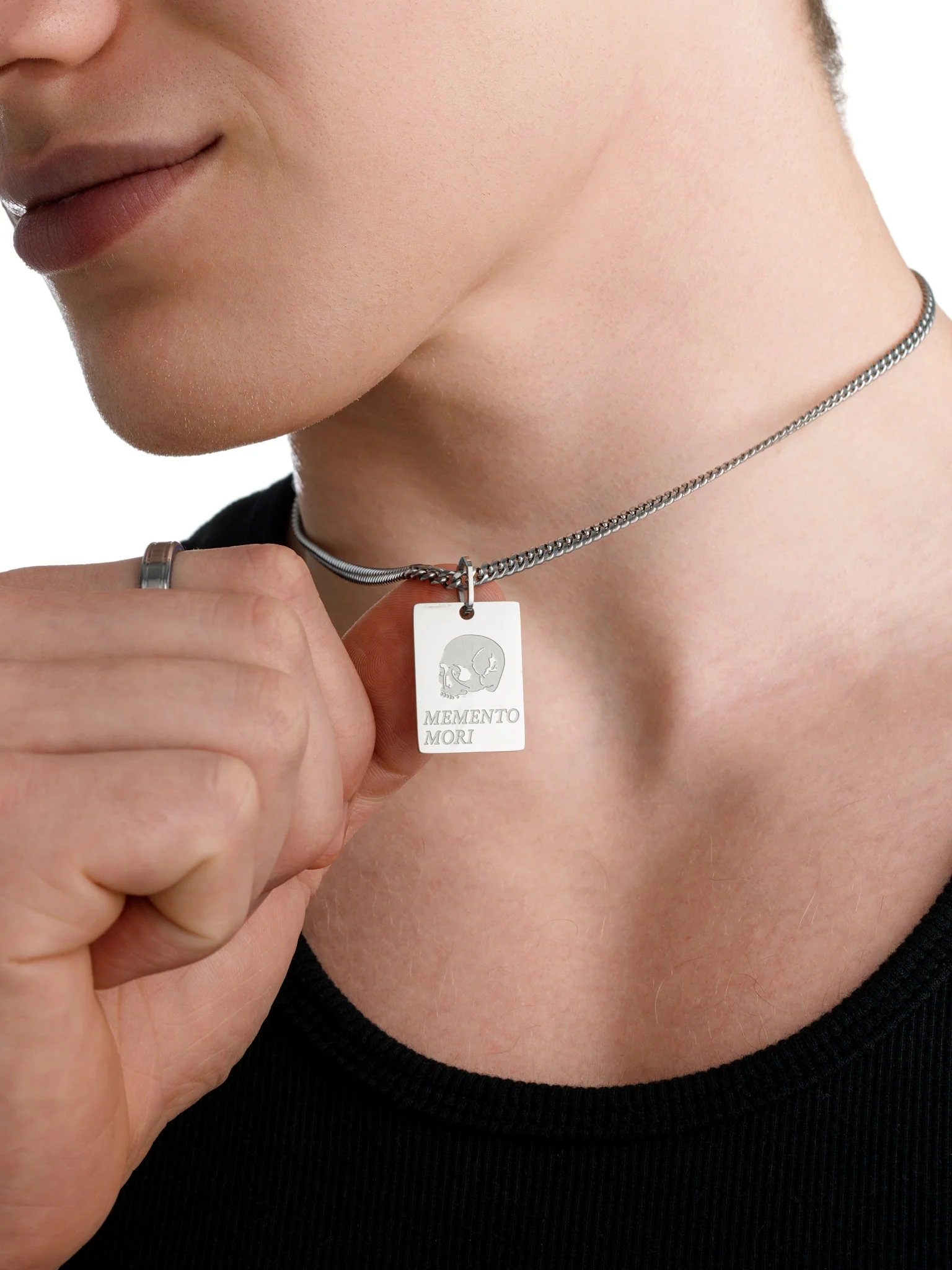 Memento Mori Necklace (Steel) - Image 3