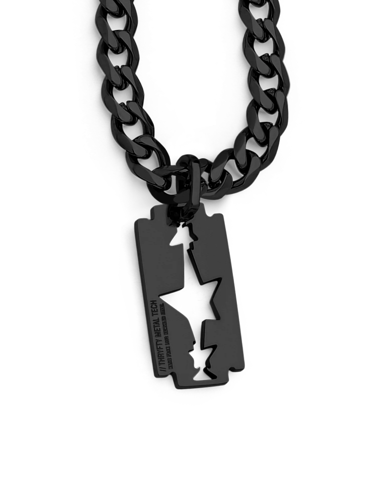 Razor Blade Necklace (Black)